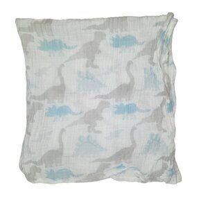 Le Petit Dinosaur Muslin Swaddle Wrap Security Lovey Baby Blanket 36" X 38"